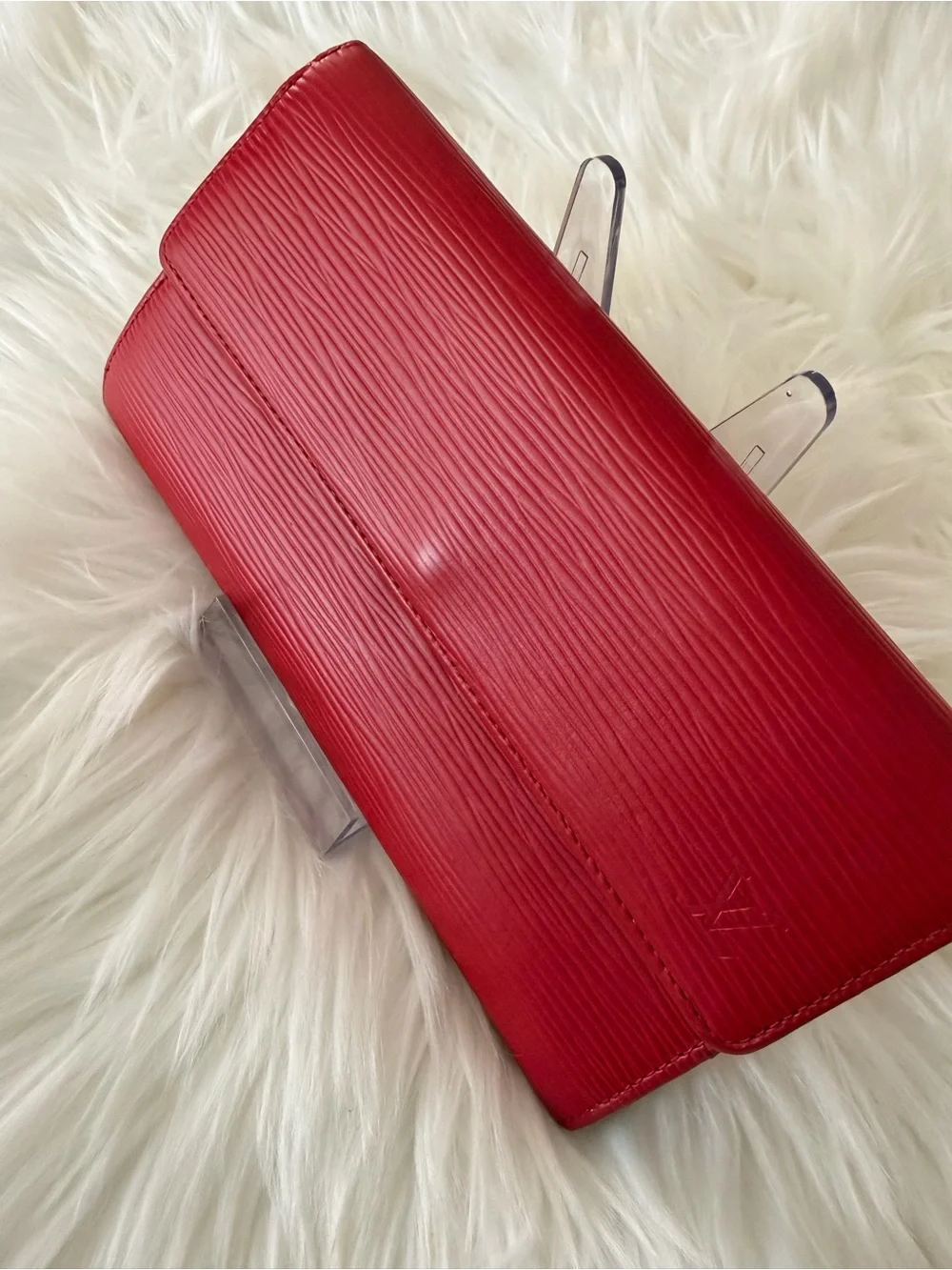 Authentic Louis Vuitton Red Textured Women’s Long Wallet